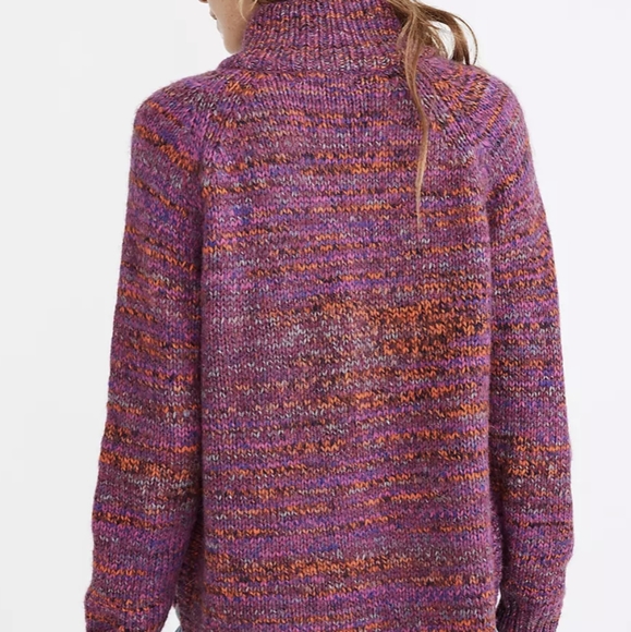 Madewell Women Multicolored Zip Turtleneck Sweater - Picture 4 of 15